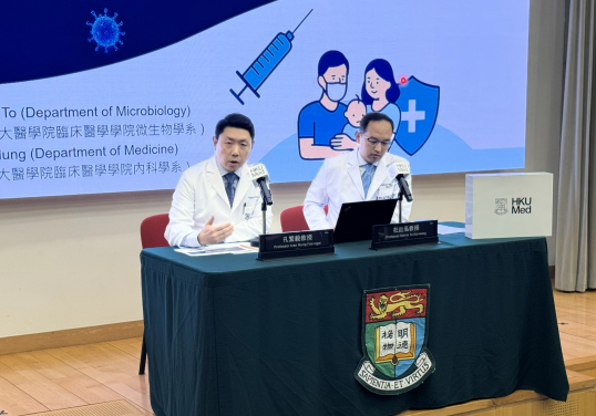 Professor Ivan Hung Fan-ngai (left) said the findings suggest that the local community’s immune barrier against the subclade K is insufficient and lower than that against the previously circulating subclade J.2.2.
 